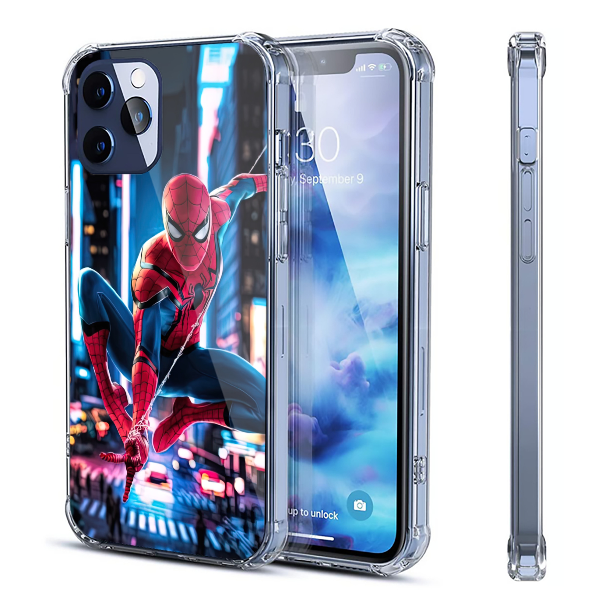 （画像用） Spider Man スパイダーマン 【iPhone 12シリーズ対応】透明スマホケース（クリアソフトケース）